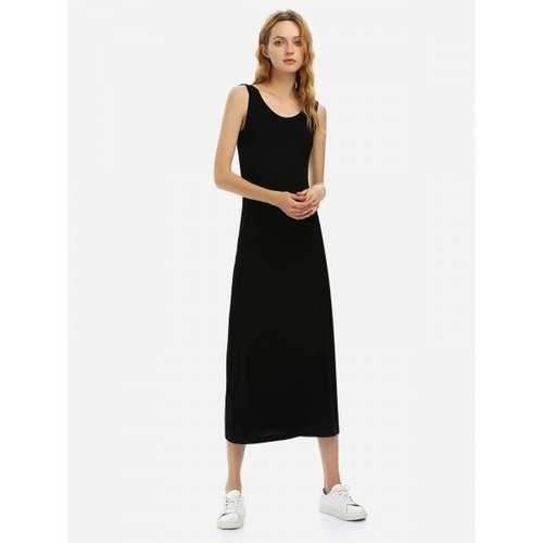 ZAN.STYLE Crew Neck Sleeveless Dress - Black L