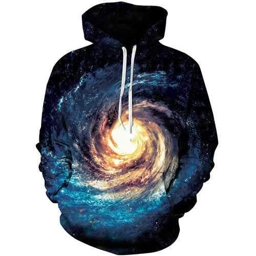 Space Printing Casual Sport Hoodies